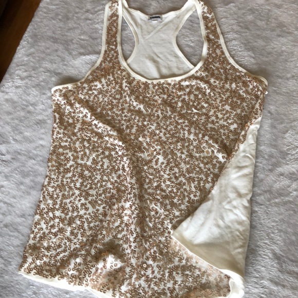 Rose gold sequinned tank - Picture 1 of 2